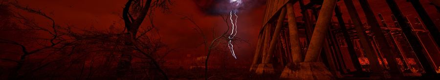 Cielo rojo con descargas eléctricas durante una emisión