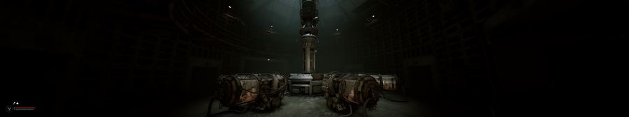 Maquinaria en penumbra dentro de la cámara del reactor
