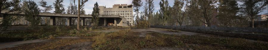 Fachada del Hotel Polissya en Prípiat
