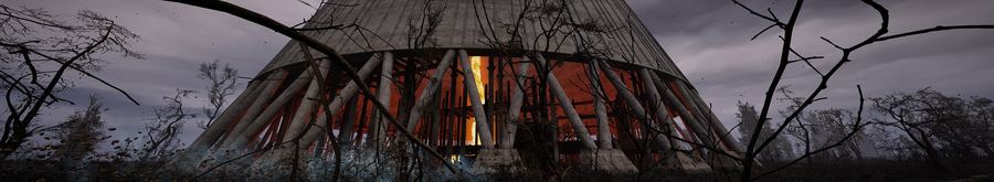 Torre de refrigeración con fuego en su interior